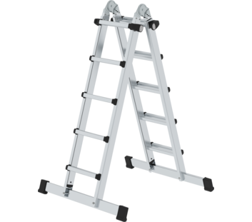 Teleskopleiter 4-teilig mit Traverse, 4x5 Sprossen | © MUNK GmbH