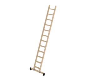 Stufen-Anlegeleiter Holz mit nivello® Traverse 12 Stufen | © MUNK GmbH