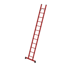Sprossen-Anlegeleiter GFK mit nivello® Traverse 12 Stufen | © MUNK GmbH