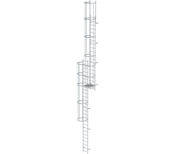 Mult-fl.vert. ladder w.back prot, anod.alu 12.12 m | © MUNK GmbH