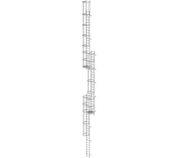 Mult-fl.vert. ladder w.back prot, gal.stl. 18.00 m | © MUNK GmbH