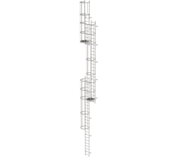 Mult-fl.vert. ladder w.back prot, st.stl. 14.36 m | © MUNK GmbH