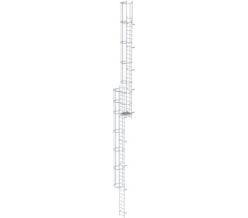 Mult-fl.vert. ladder w.back prot, br. alu 16.32 m | © MUNK GmbH