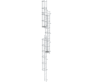Mult-fl.vert. ladder w.back prot, anod.alu 14.36 m | © MUNK GmbH