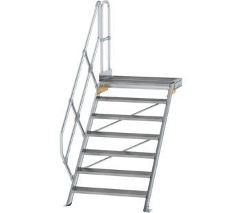 Treppe m. PF 45° St.br. 1000 mm, 7 St., Alu ger. | © MUNK GmbH