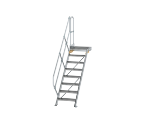 Treppe m. PF 45° St.br. 600 mm, 8 St., Alu ger. | © MUNK GmbH