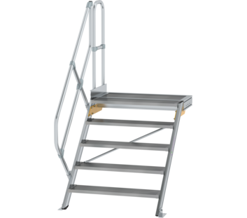 Stairs w. plat. 45° st. wid. 800 mm, 5 st, gr.al | © MUNK GmbH
