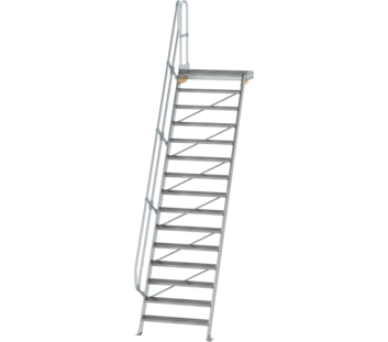 Treppe m. PF 60° St.br. 1000 mm, 15 St., Alu ger. | © MUNK GmbH