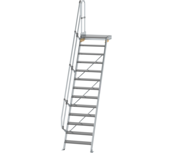 Treppe m. PF 60° St.br. 800 mm, 13 St., Alu ger. | © MUNK GmbH