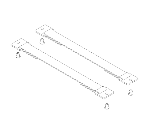 Sangle avec plaques de fixation Longueur 296 mm 1 jeu = 2 pièces, rivets compris | © MUNK GmbH