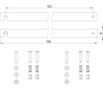 Line drawing: Rigid connection (spare part 800143) | © MUNK GmbH
