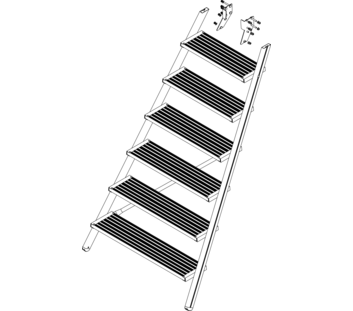 Illustration : montée d'un escalier à plate-forme, face avant | © MUNK GmbH