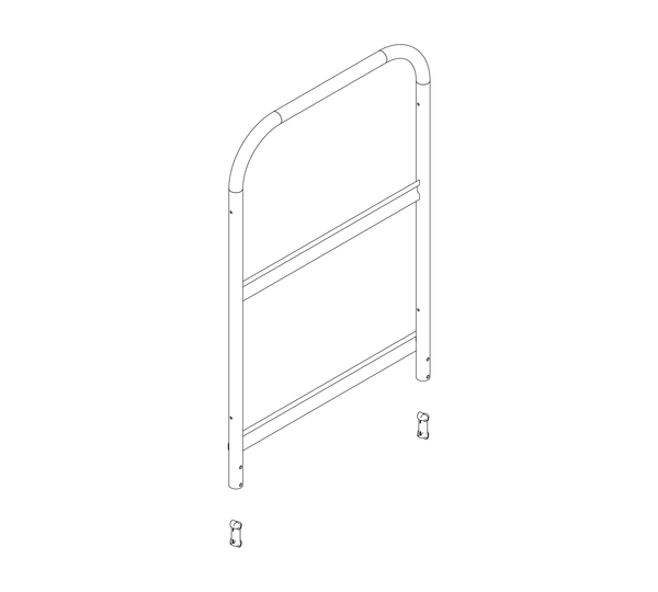 Dessin : garde-corps latéral d'un escalier à palier, vue de profil | © MUNK GmbH