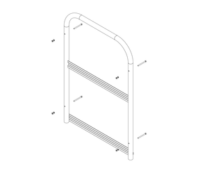 Dessin : Garde-corps frontal d'un escalier à palier, vue de côté | © MUNK GmbH