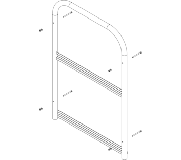 Zeichnung: Stirnseitiges Geländer einer Podesttreppe, Seitlich | © MUNK GmbH