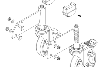 Zeichnung: Rollensatz einer Podesttreppe, Vorderseite | © MUNK GmbH