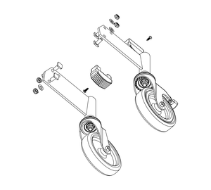 Dessin : jeu de roulettes pour un escalier à plate-forme, vue de profil | © MUNK GmbH