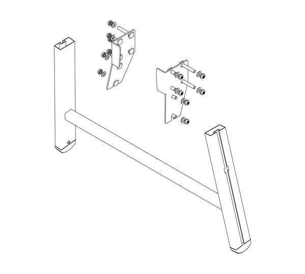 Dessin : élément de support d'un escalier à plate-forme, vue de face | © MUNK GmbH