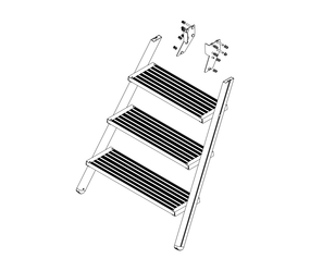 Zeichnung: Aufstieg einer Podesttreppe, Vorderseite | © MUNK GmbH