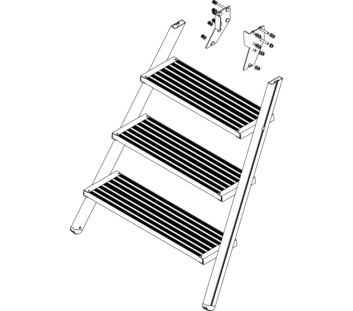 Zeichnung: Aufstieg einer Podesttreppe, Vorderseite | © MUNK GmbH