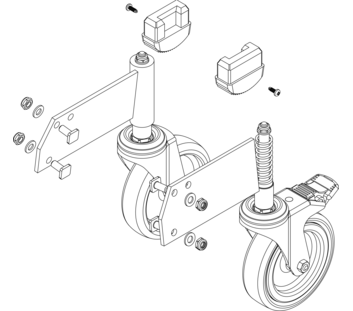 Zeichnung: Zeichnung: Rollensatz einer Podesttreppe, Vorderseite | © MUNK GmbH