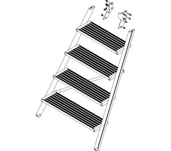 Illustration : montée d'un escalier à plate-forme, face avant | © MUNK GmbH