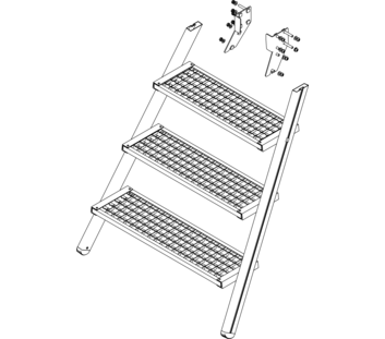 Illustration : montée d'un escalier à plate-forme, face avant | © MUNK GmbH
