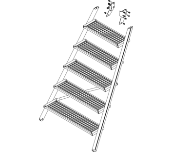 Drawing: Ascent of a platform staircase, front side | © MUNK GmbH