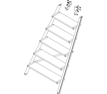 Illustration : montée d'un escalier à plate-forme, face avant | © MUNK GmbH