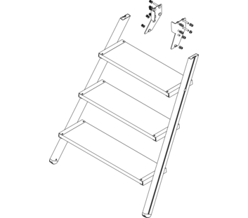 Zeichnung: Aufstieg einer Podesttreppe, Vorderseite | © MUNK GmbH