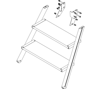 Illustration : montée d'un escalier à plate-forme, face avant | © MUNK GmbH